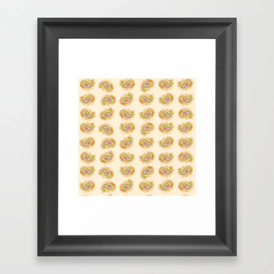 Paisley Watercolor in Tea (tan brown) Framed Art Print