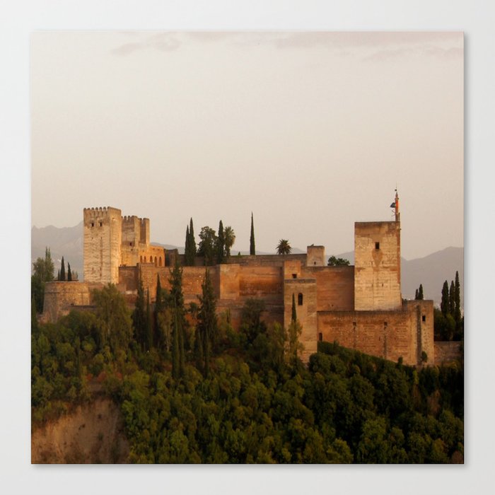 Spain Photography - Castle Standing In The Pretty Sunset Canvas Print