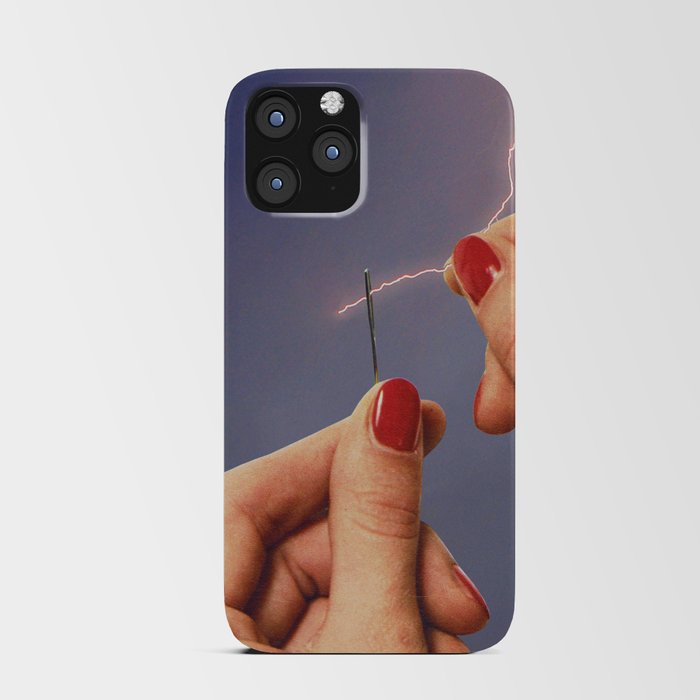 Elysian thread - Sewing hands/thunder & lighting iPhone Card Case
