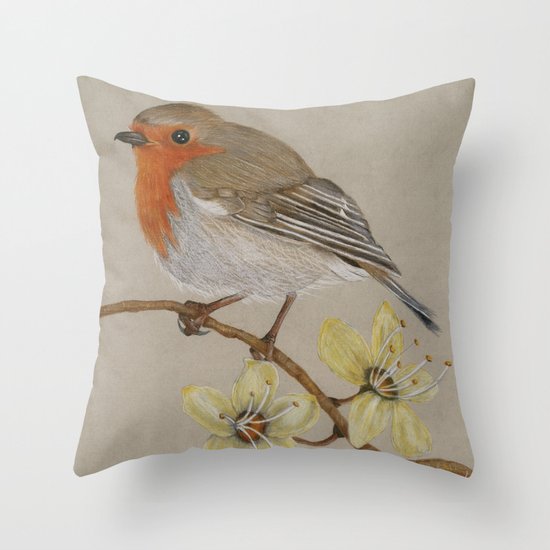 Robin Throw Pillow