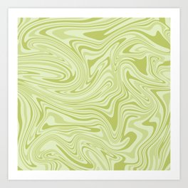 Sage and Mint Green Abstract Swirl  Art Print