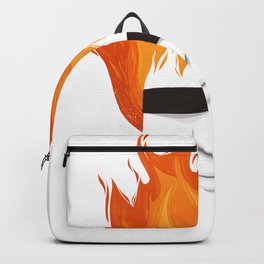 Heightened Senses Backpack | Fire, Drawing, On, Man, Burning, Face, Blind, Blindfold, Redhead, Portrait 