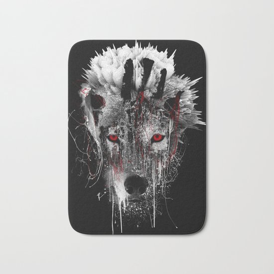 WOLF - RED EYE Bath Mat