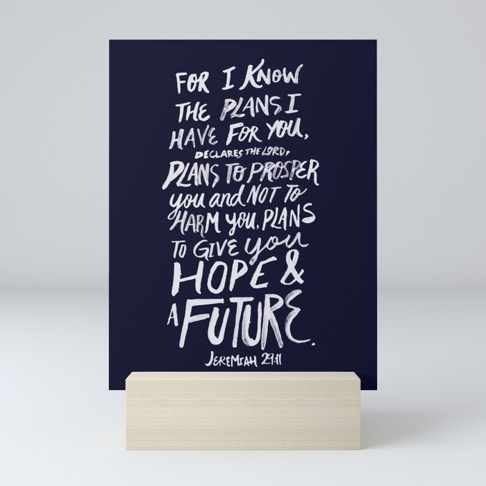 Jeremiah 29: 11 x Navy Mini Art Print