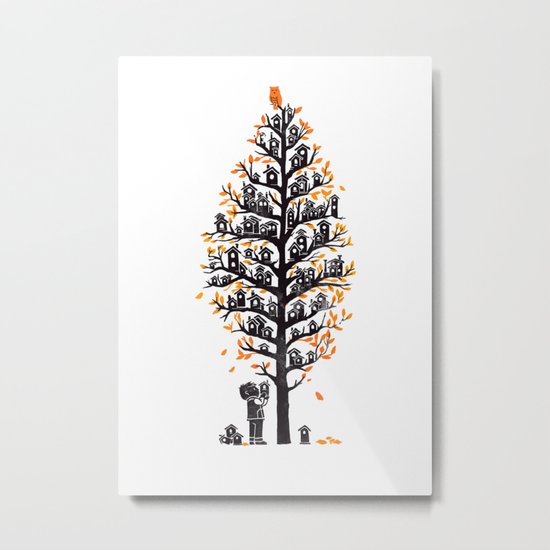 Hoot Lodge Metal Print