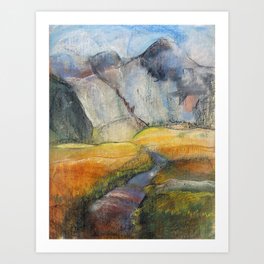 Yosemite Mountain Cliffs Art Print