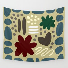 Abstract vintage color shapes collection 6 Wall Tapestry
