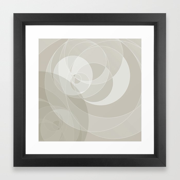 Golden Ratio Neutral Circles Grid Abstract Framed Art Print By