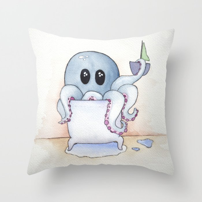 Whimsical Octopus Throw Pillow