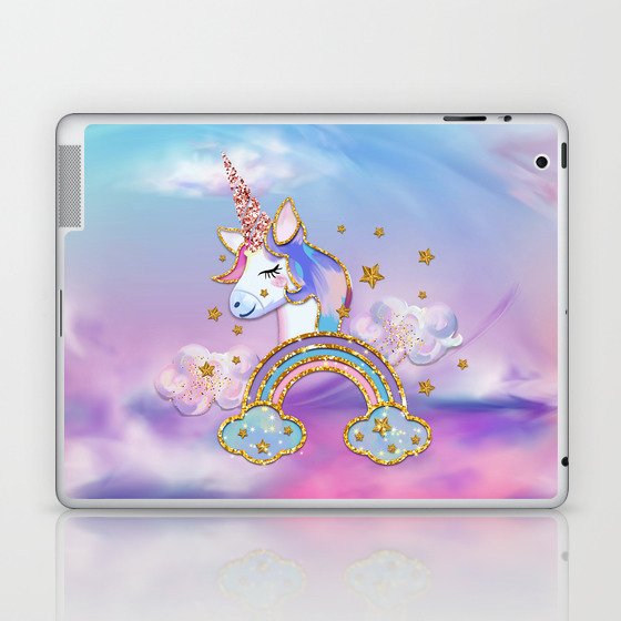 Rainbow Unicorn and Rainbow Laptop & iPad Skin