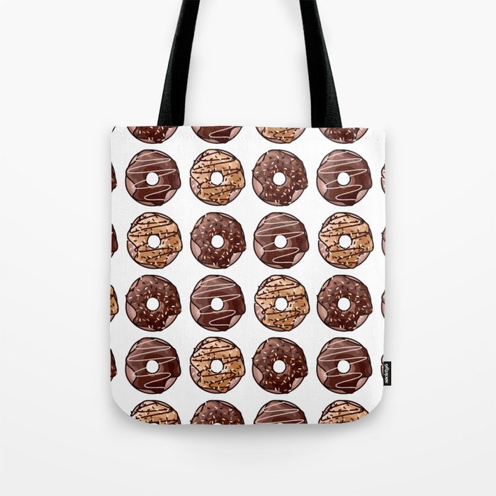 Chocolate Donuts Pattern Tote Bag