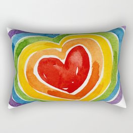 Rainbow Heart Rectangular Pillow