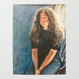Blue eyes and blue jeans, Pastels Poster