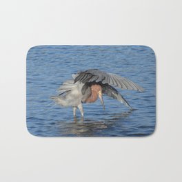 Reddish Egret Fishing Bath Mat | Color, Fishing, Egret, Bird, Photo, Digital, Bolsachica, Animal 