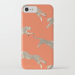 Leaping Cheetahs Tangerine iPhone Case