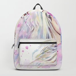 Candy princess Backpack | Portrait, Painting, Realism, Pink, Illustration, Watercolor, Girl 