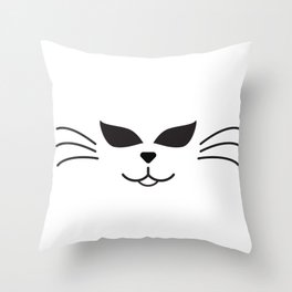 Cool Cat Face Throw Pillow