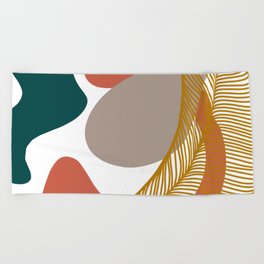 Abstract Golden Leaf 2 Beach Towel