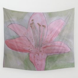 Watercolor Lily Wall Tapestry
