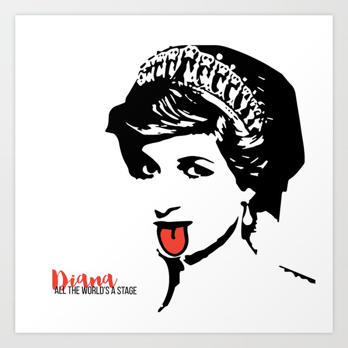 Princess Diana Tongue Art Art Print by deificus Art | Society6