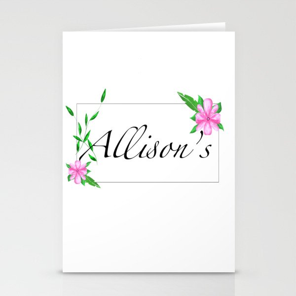 Names.Personalised gift ideas.Allison Stationery Cards
