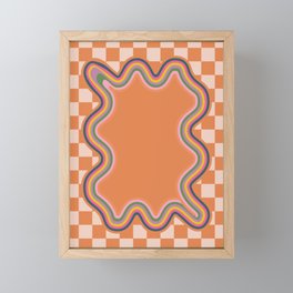 90s Checkerboard - Orange 1 Framed Mini Art Print