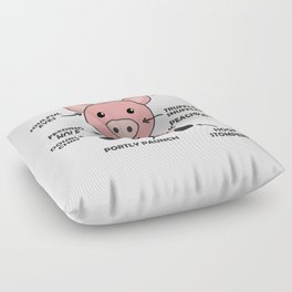 Funny Explanation Of A Pig's Anatomy Floor Pillow