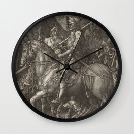 Death, Knight and the Devil - Albrecht Durer 1513 Wall Clock