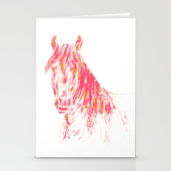Pop Art Pony - Orange & Pink Horse Art Stationery Cards