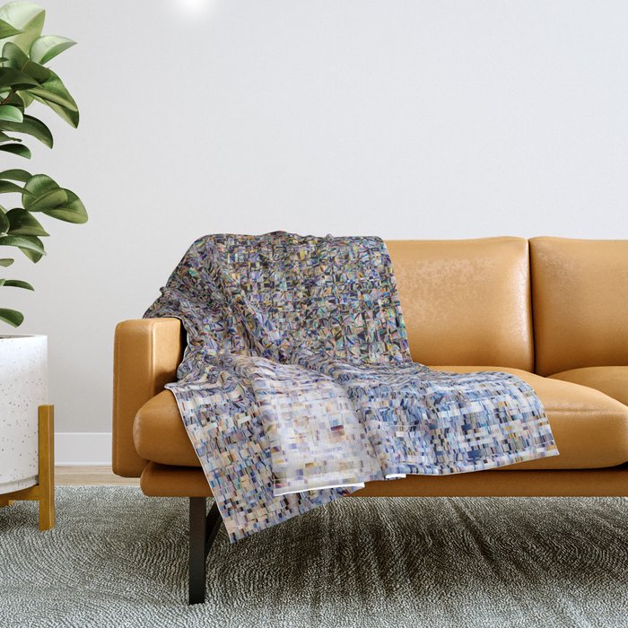 Abstract Checkered Glitch Pattern Throw Blanket