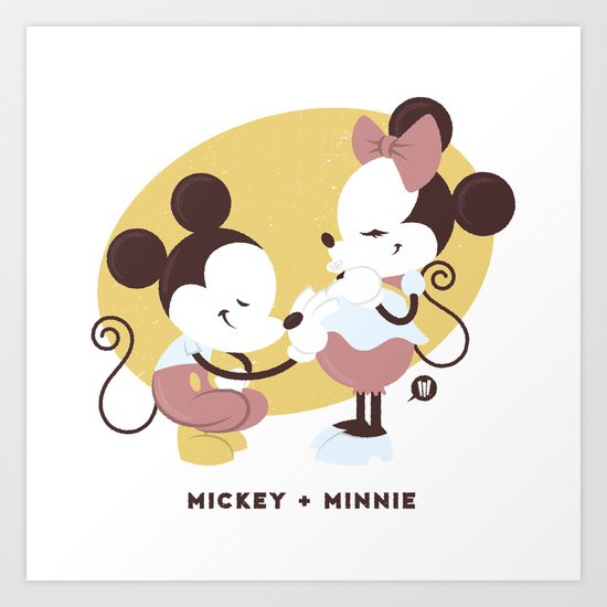 Disney Dads: Mickey + Minnie Art Print