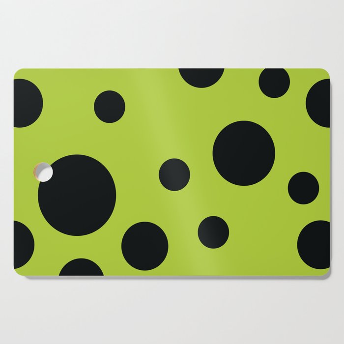 Black Dots on a Lime Green Field Cutting Board
