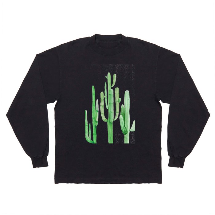 Three Amigos Cacti Green Long Sleeve T Shirt