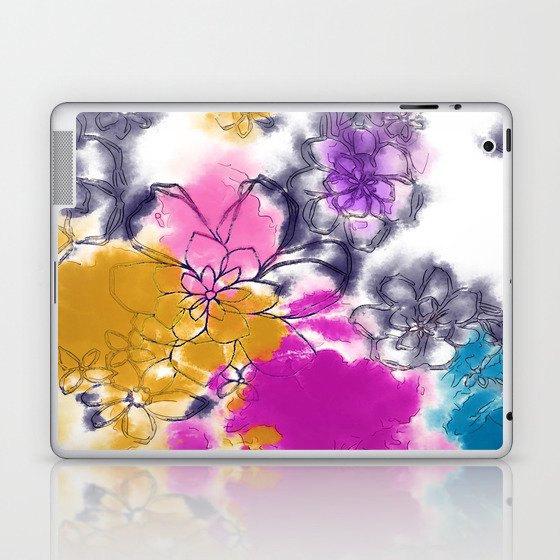 Abstract Flowers - Watercolour Paiting Laptop & iPad Skin