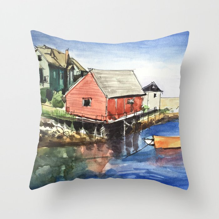 Peggy's Cove Nova Scotia Canada Throw Pillow