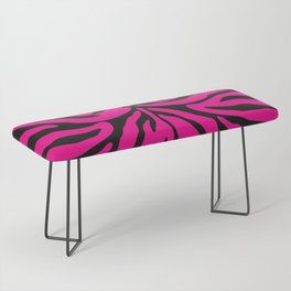 Retro Abstract Tiger Print - Pink and black Bench