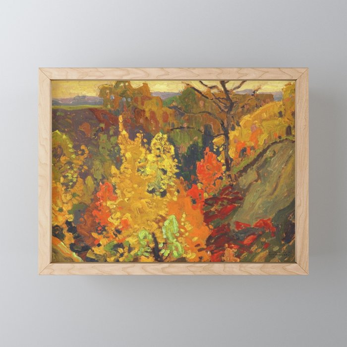 Canadian Landscape Oil Painting Franklin Carmichael Art Nouveau Post-Impressionism Autumn Framed Mini Art Print