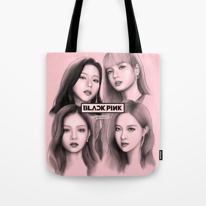 black pink tote bag