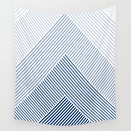 Blue Shades Lines  Wall Tapestry