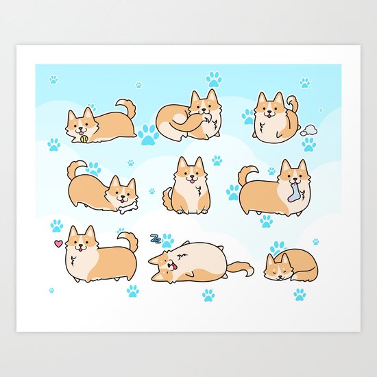 I love corgis Art Print