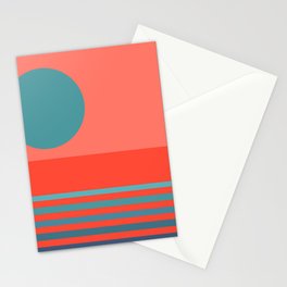 Lica - Colorful Sunset Retro Abstract Geometric Minimalistic Design Pattern Stationery Card