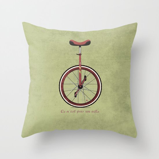 Unicycle Throw Pillow