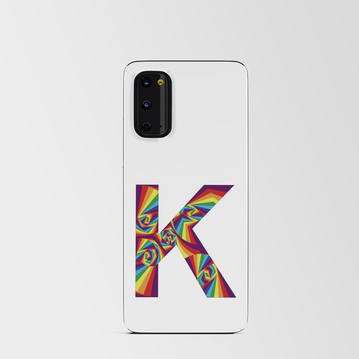 capital letter with rainbow colors and spiral effect Android Card Case