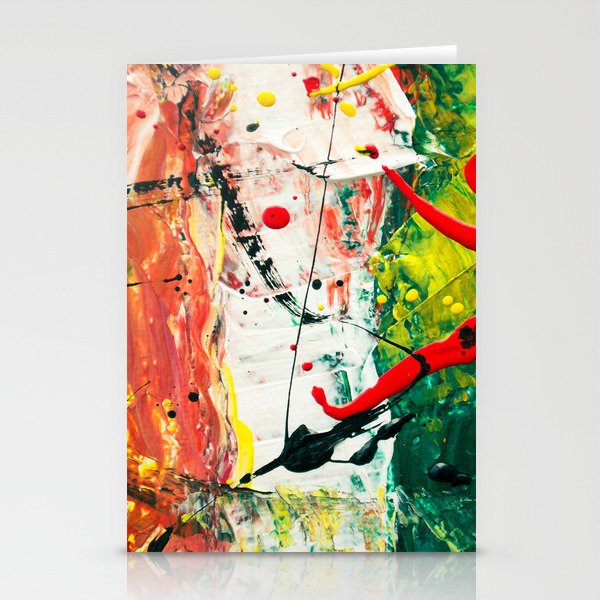 Red White And Green Italian Flag Abstract Painting Stationery