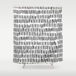 Black & White Lines  Shower Curtain