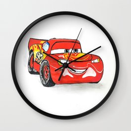 Lightning Mc Car Cartoon Art Print Wall Clock | Shirt, Phone, Poster, Androidphonecases, Cartoon, Curtain, Car, Wallartprint, Canvas, Laptopskins 