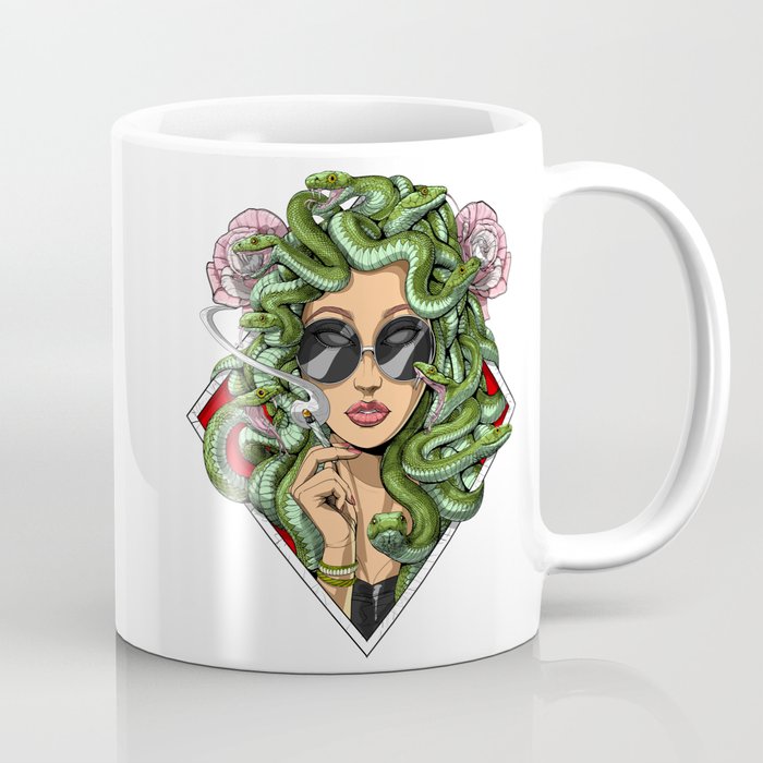 Medusa Hippie Smoking Weed Coffee Mug