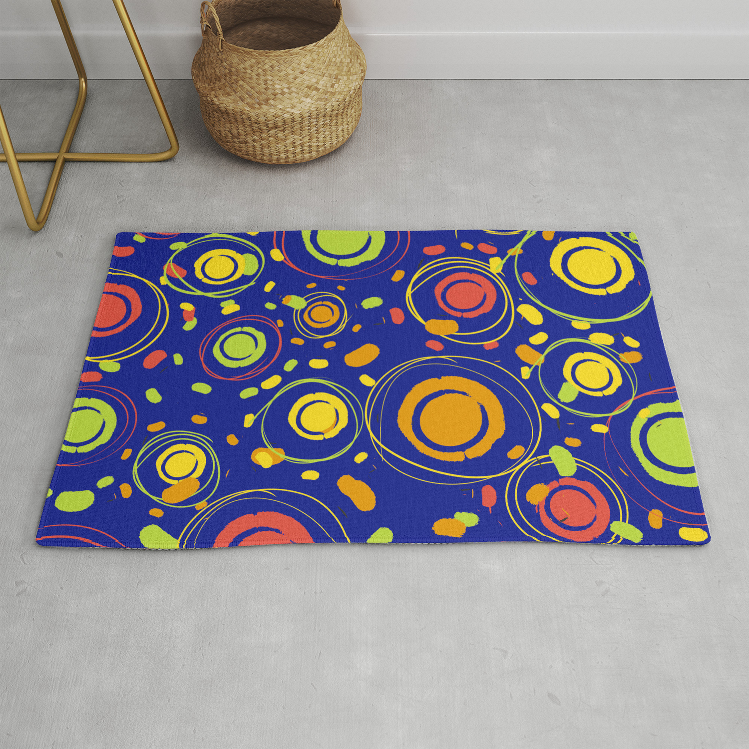 Patio Lanterns Navy Rug By Spikeillustration Society6