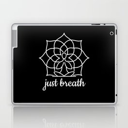 Lotus Flower Just Breath Meditation Laptop Skin