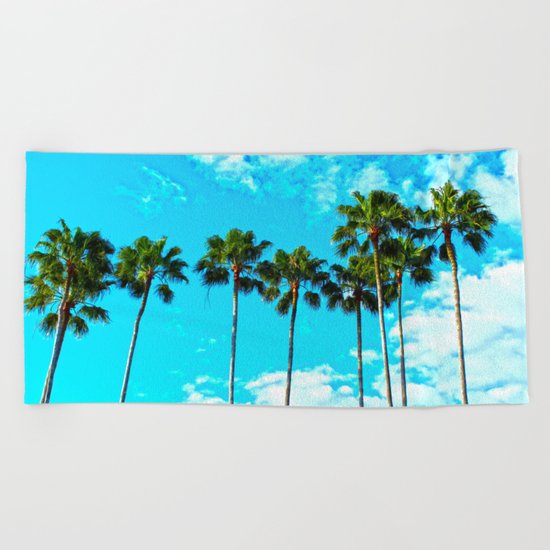 Tropical Palm Trees Beach Towel